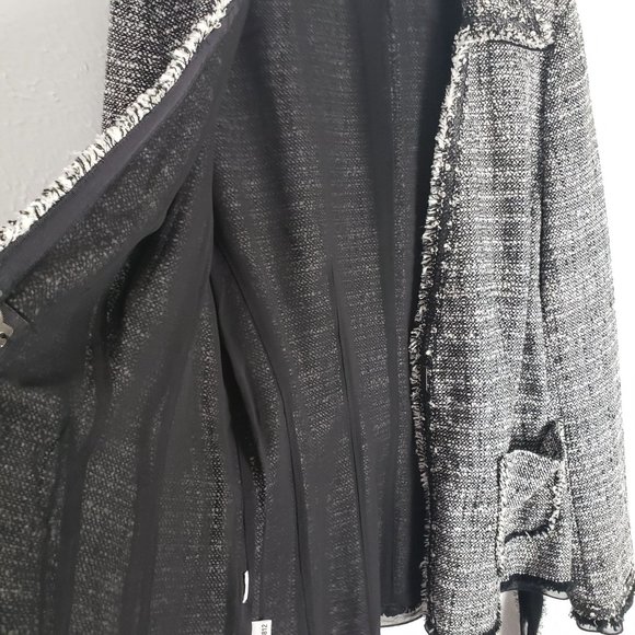 Ann Taylor Fine Italian Fabric Collared Belted Tweed Blazer Jacket - Picture 11 of 14